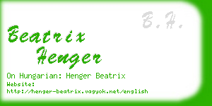 beatrix henger business card